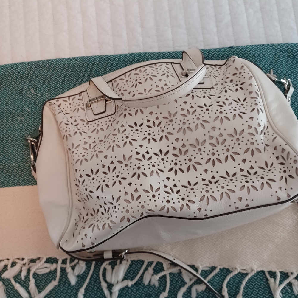 White Coach laser cut satchel - Picture 2 of 7